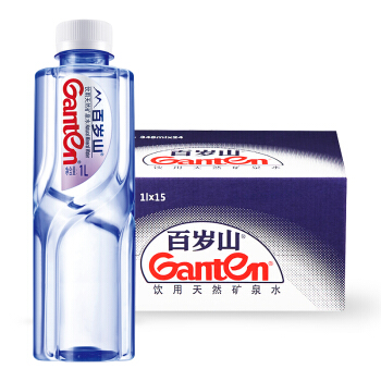百岁山(ganten)天然矿泉水1L*15瓶(纸箱装)