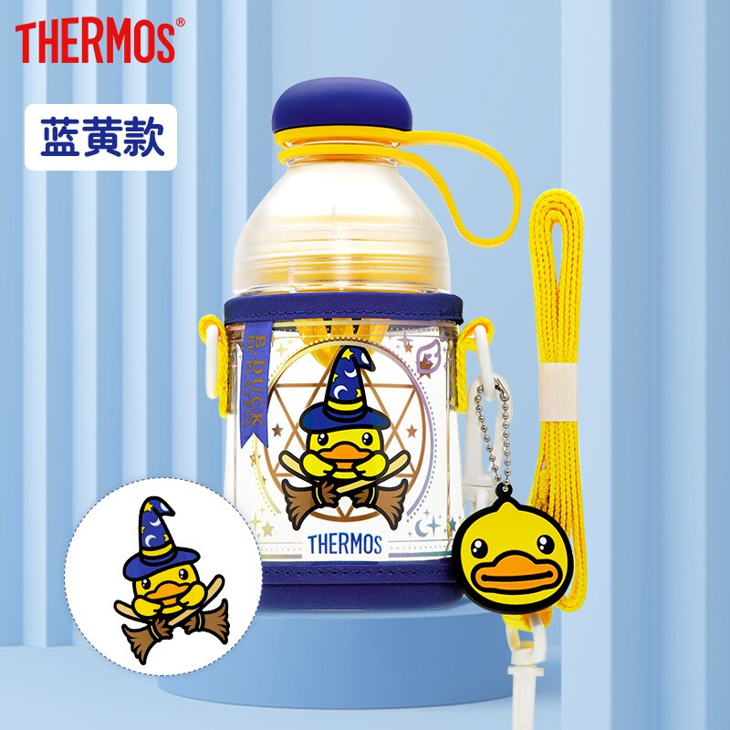 膳魔师(THERMOS)TCSE-403 BDBY BDuck魔法探险 小黄鸭果汁杯 蓝黄色430ml
