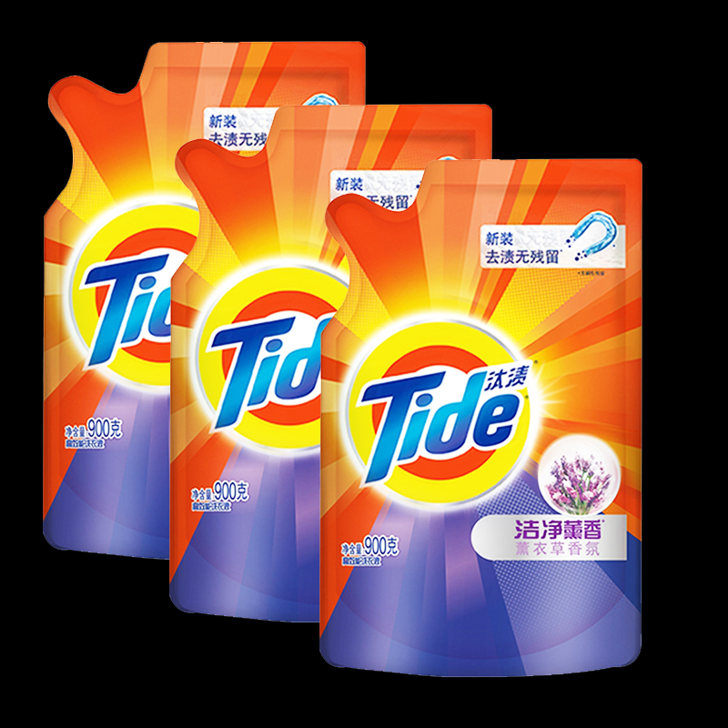 汰渍(Tide)洁净薰香洗衣液900ML袋装