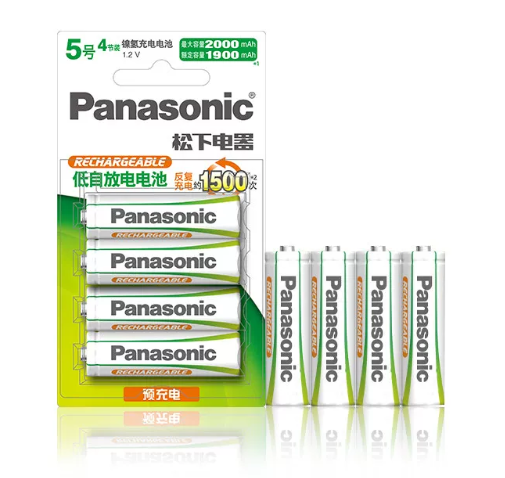 松下(Panasonic) 5号充电电池1.2V 2000毫安 4节装