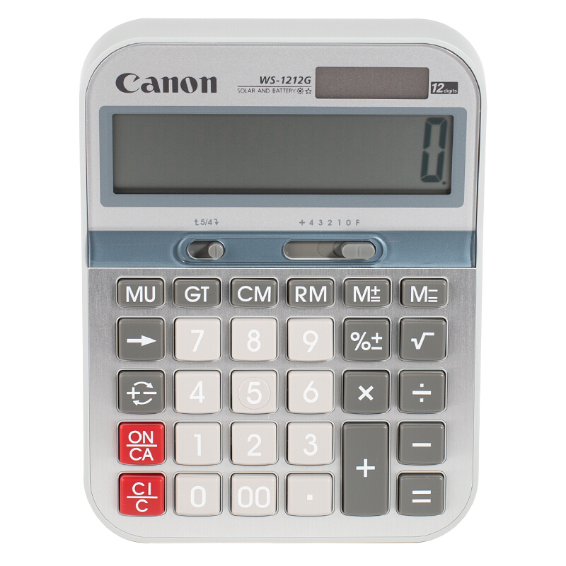 佳能(Canon)WS-1212G 财务商务办公金属面板计算器