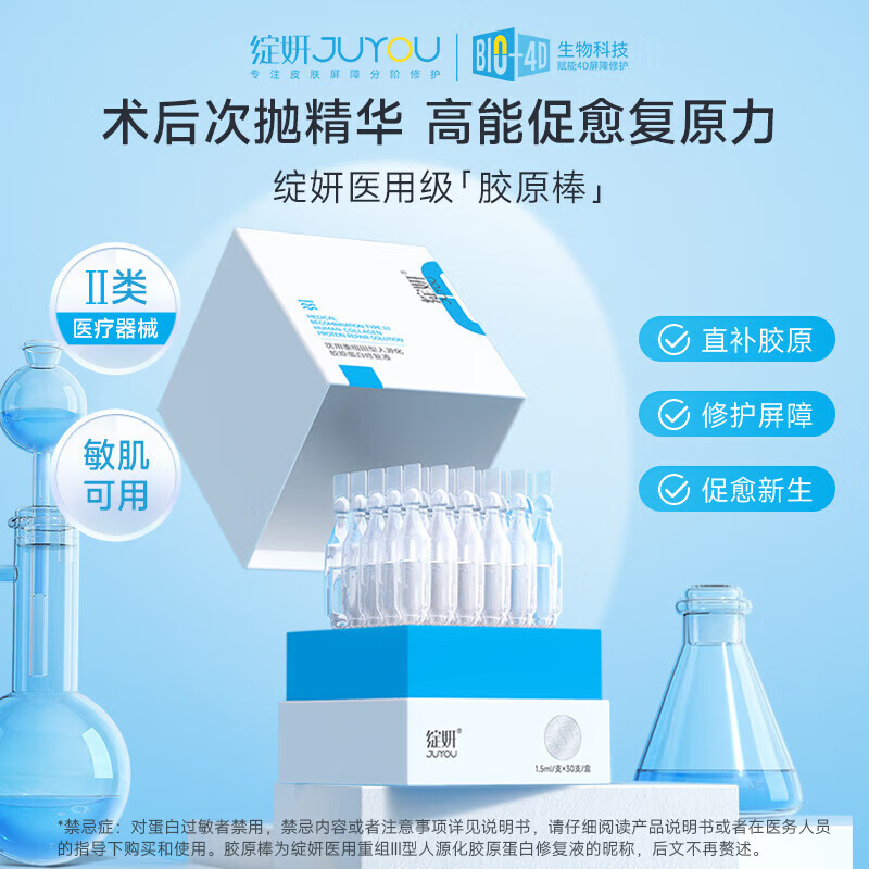 绽妍(JUYOU)医用重组III型人源化胶原蛋白次抛1.5ml*30支