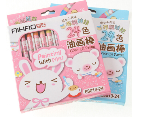爱好(AIHAO)68013(24色)文具油画棒无毒蜡笔小学生暑期