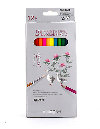 爱好(AIHAO)9014(12色)彩色铅笔纸筒装甜蜜蜜美术绘画涂色带卷刀彩铅