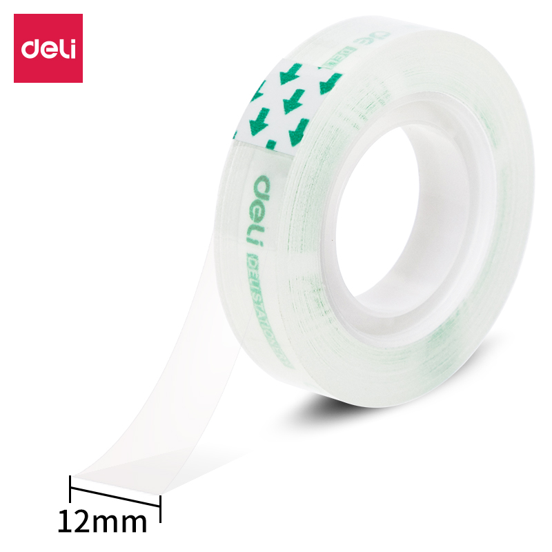 得力(deli)30009易撕文具胶带12mm*30y*38um(透明)(1卷/袋)