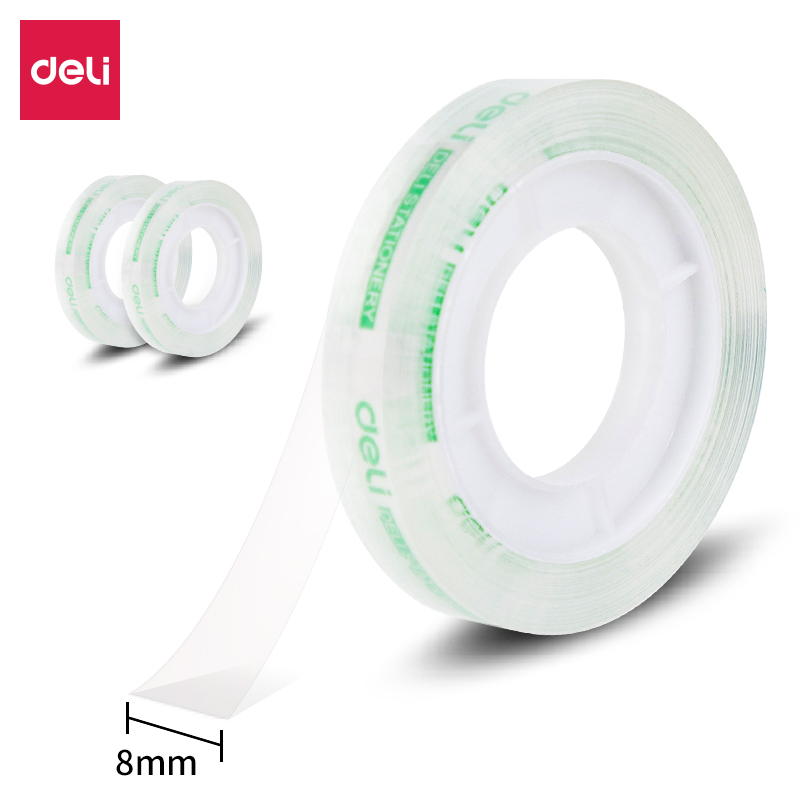 得力(deli)30008(透明)文具胶带8mm*30y*38um(2卷/袋)