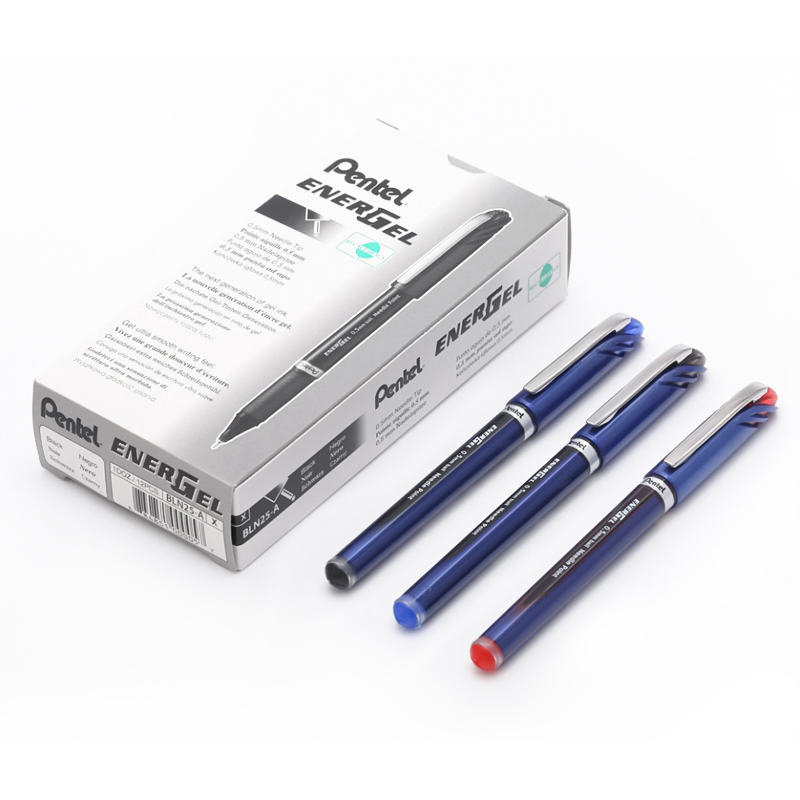 派通(Pentel)BLN25(黑)中性笔考试速干水笔大容量商务签字笔0.5mm