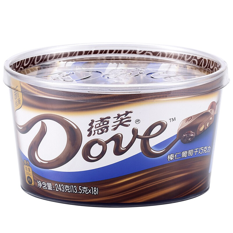德芙(DOVE)榛仁葡萄干巧克力碗装243g - 德芙(DOVE)