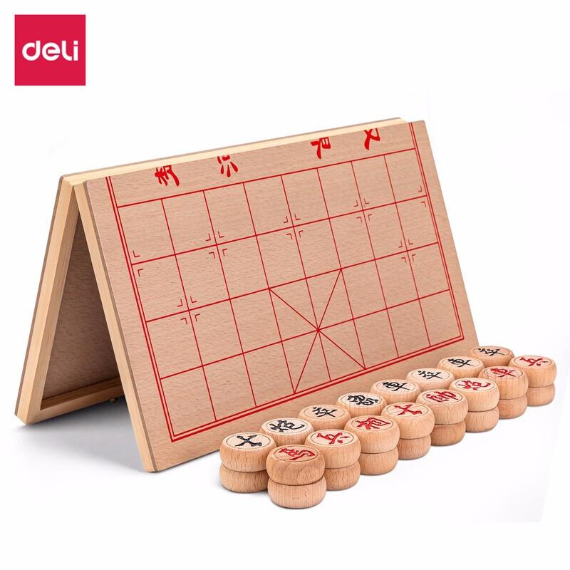 得力(deli)6748(原木色)_40木连盘榉木中国象棋(盒) - 得力(deli)