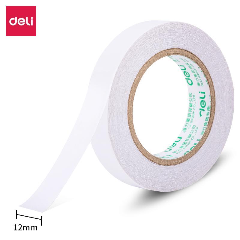 得力(deli)30435(白色)小卷芯棉纸双面胶带12mm*10y*80um(1卷/袋)