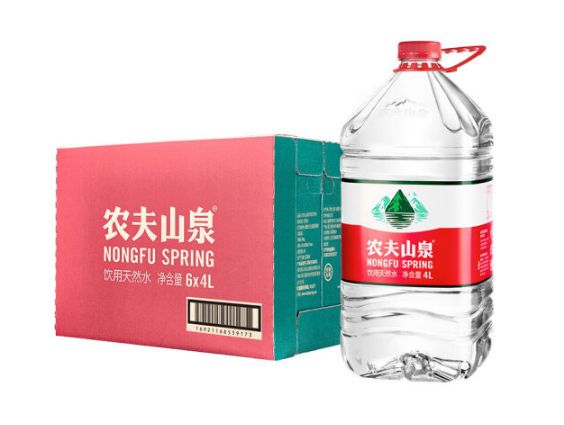 農夫山泉(NONGFU SPRING) NFYYS4L天然飲用水透明裝4L*6