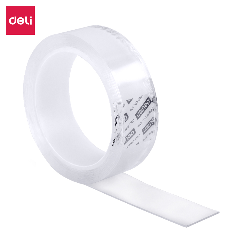 得力(deli)33601(透明)双面透明胶带(3cm*3m*1mm)(1卷/袋)