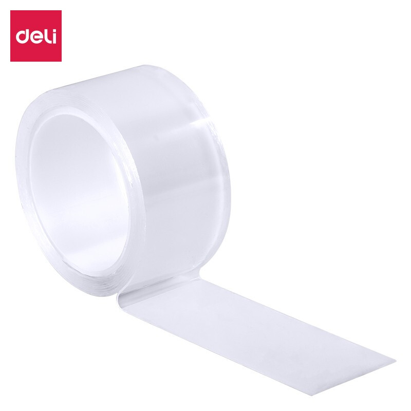 得力(deli)33602(透明)双面透明胶带(5cm*3m*1mm)(1卷/盒)