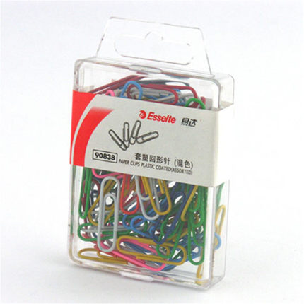 易达(Esselte) 90838(彩色)套塑彩色回形针  28mm