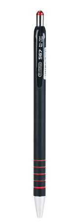 爱好(AIHAO)567(红)按动圆珠笔0.7mm三色办公原子笔油笔学习文具0.7mm