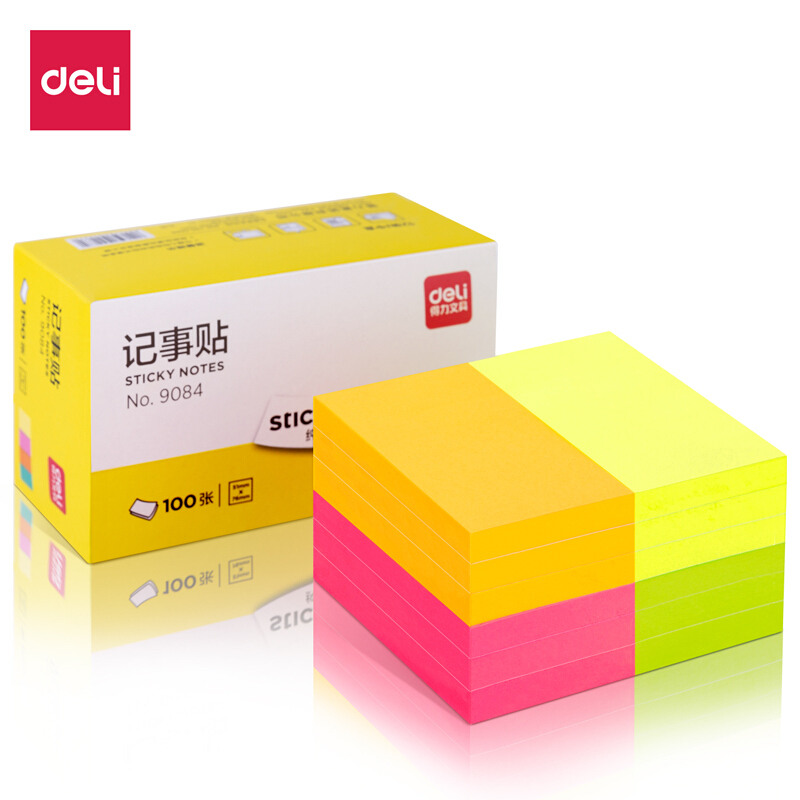得力(deli)9084(混色)百事贴76*51mm(包)