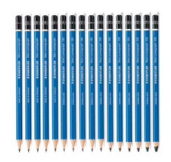 施德楼(STAEDTLER)100-B(黑)蓝杆绘图铅笔B