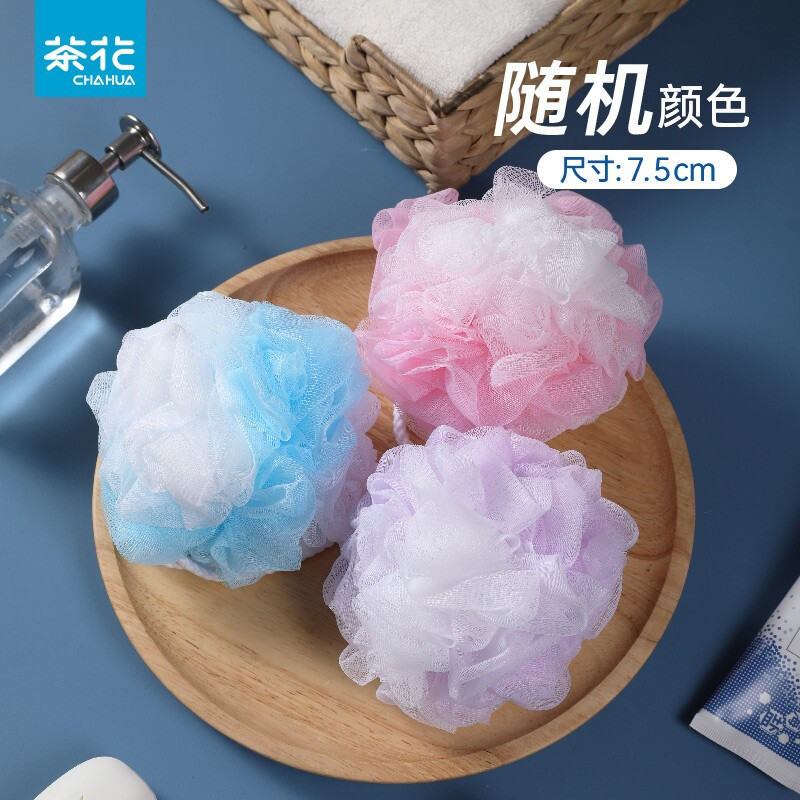 茶花 5106沐浴花沐浴球搓澡巾柔软浴花(红色 蓝色 绿色)颜色随机发 - 茶花