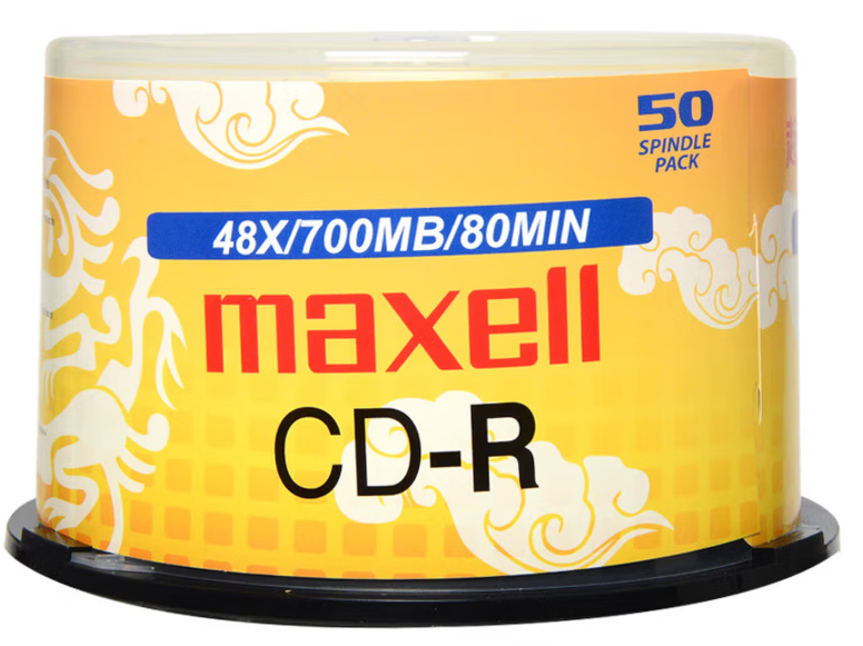 麦克赛尔(maxell)CD-R光盘 700MB/48X(50片筒装)银色
