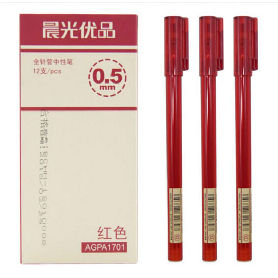 晨光(M&amp;amp;amp;G) AGPA1701C 中性笔优品 红0.5 - 晨光(M&G)