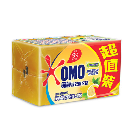 奥妙(OMO)洗衣皂超效柠檬(2块)206g