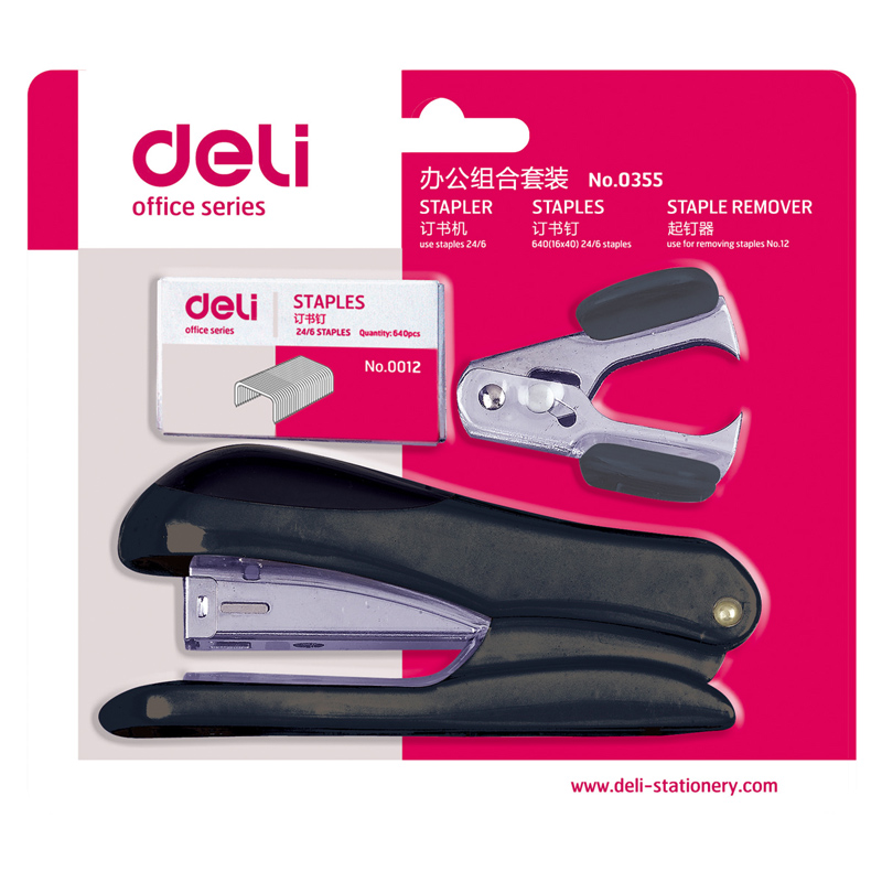 得力(deli)0355(混色)订书机卡式12#