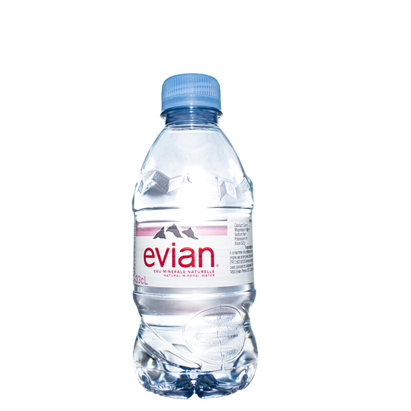 依云(evian)法国进口弱碱性矿泉水塑瓶装330ml*24瓶英文版 - 依云(evian)