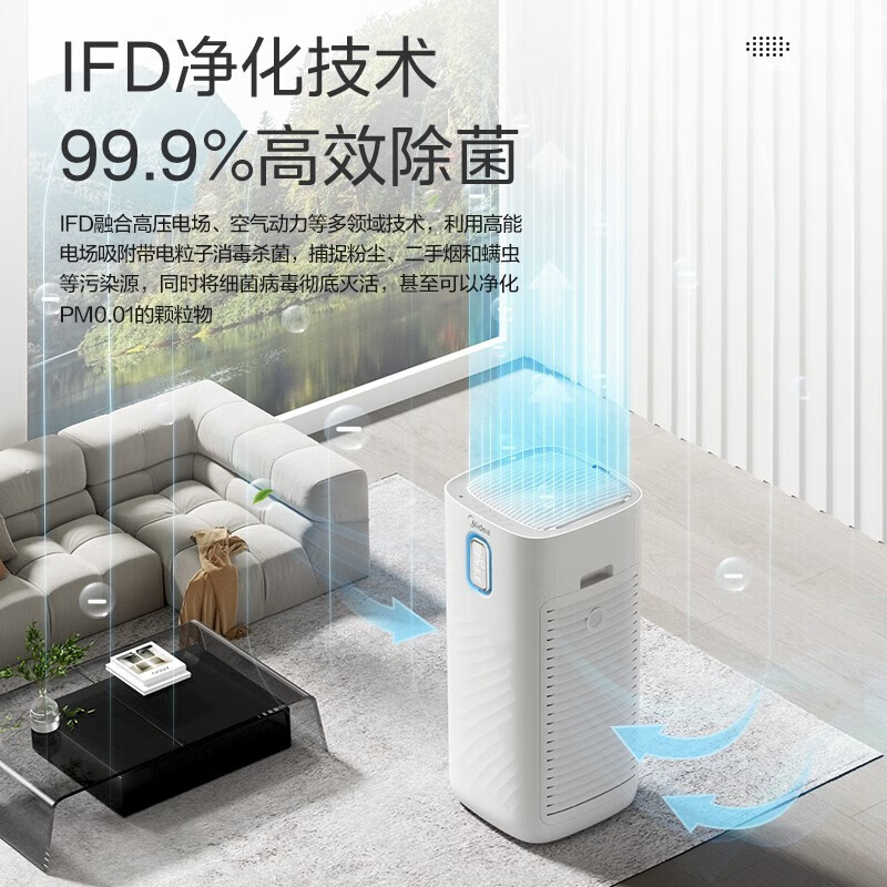 美的(Midea) KJ500D-T2 42W 白色 空气净化器 - 美的(Midea)