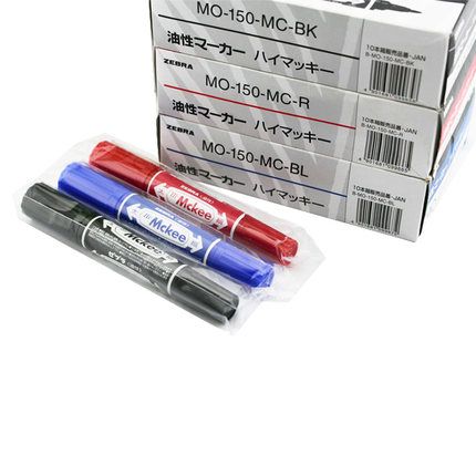 斑馬(ZEBRA) 大麥奇MO-150-MC(紅)雙頭(粗+細)油性記號筆