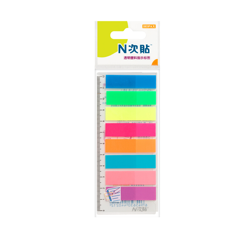 N次贴(STICKN)34021(荧光8色)透明塑料指示标签