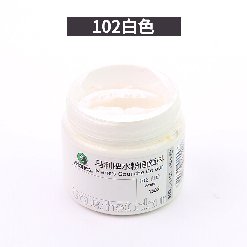 马利(Marie's)NO.G1100水粉画颜料102白色 - 马利(Marie's)