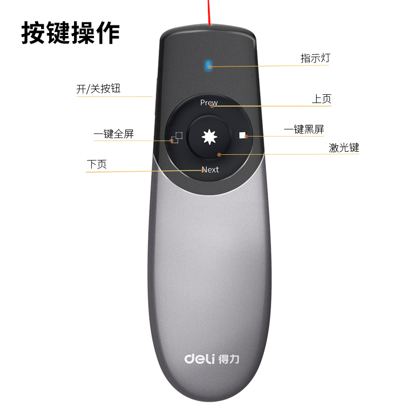 得力(deli)2805(灰色)翻页笔