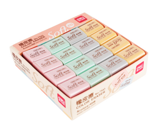 得力(deli)7543多彩橡皮(混)