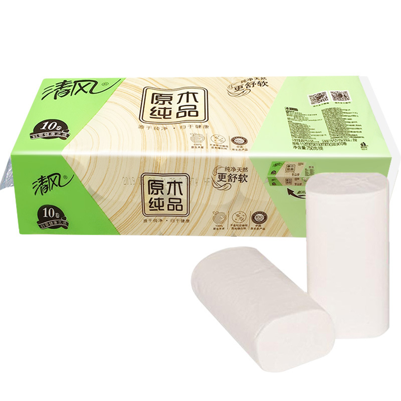 民用-清风 B02B7MCN5四层原木卷筒卫生纸-75克 - 清风