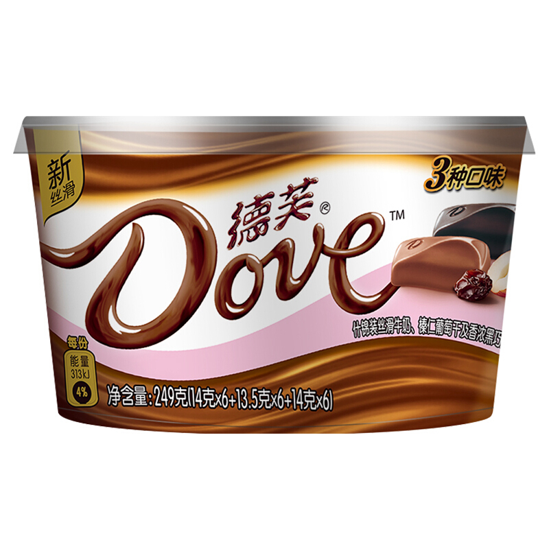 德芙(DOVE)什锦三口味拼盘碗装249G