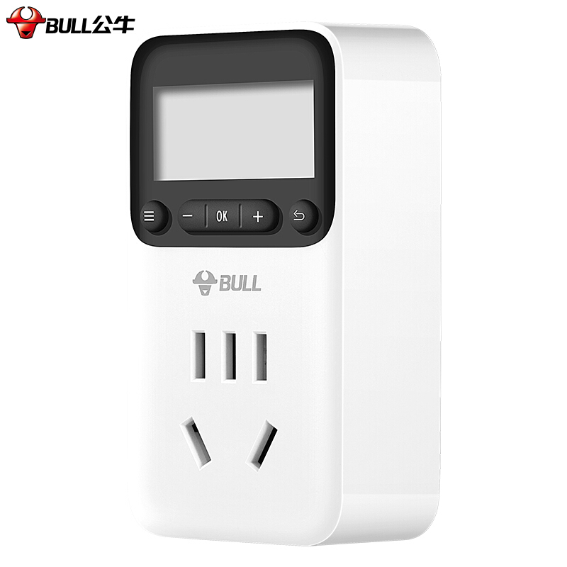 公牛(BULL)GND-1电子式定时器吸 20个时间段 循环周期7天 - 公牛(BULL)