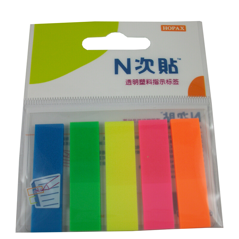 N次贴(STICKN)34013(荧光5色)透明塑料指示标签