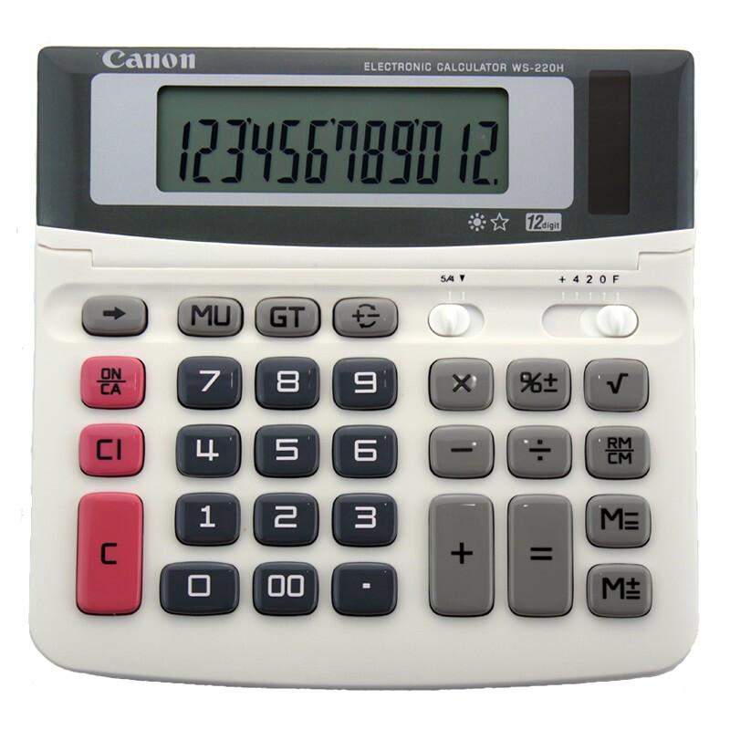 佳能(Canon)WS-220H会计出纳财务办公台式计算器12位