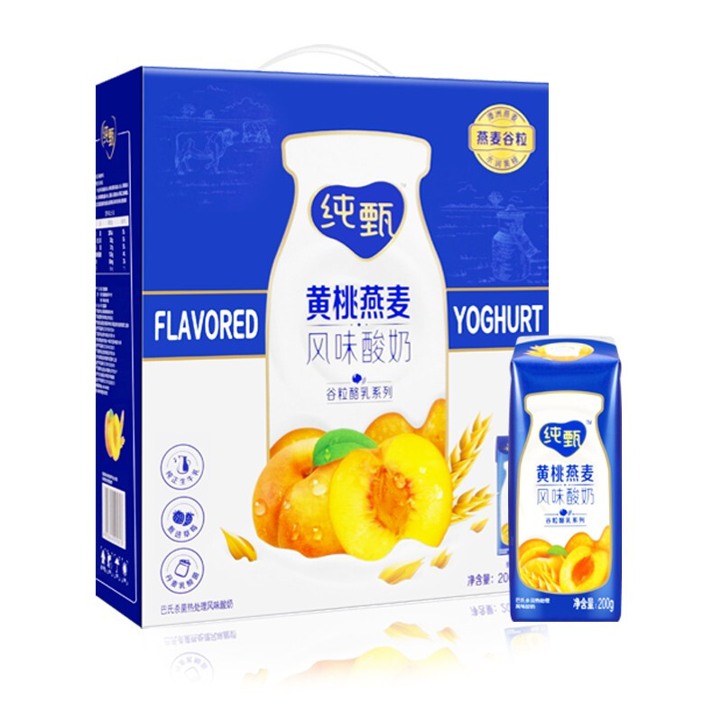 蒙牛 纯甄黄桃燕麦味200ML*10 - 蒙牛