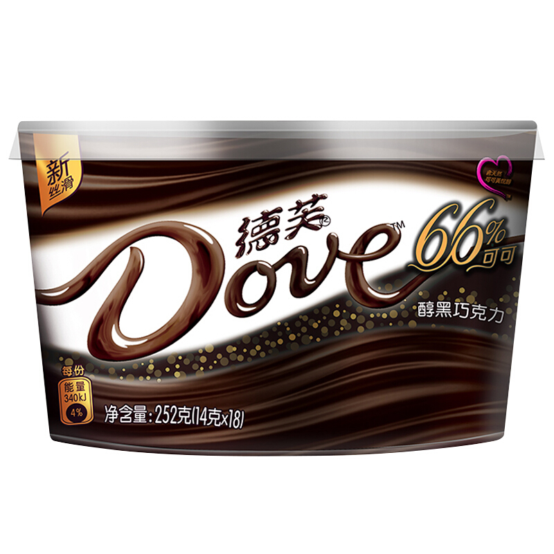 德芙(DOVE)倍醇黑巧克力碗装252g - 德芙(DOVE)