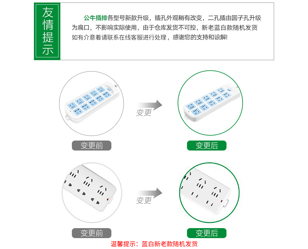 公牛(BULL)GN-610(蓝白)新国标 八位总控 电源插线板 5M - 公牛(BULL)