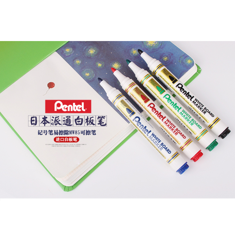 派通(Pentel)MW85(红)白板笔水性记号轻松书写易擦除4.2mm