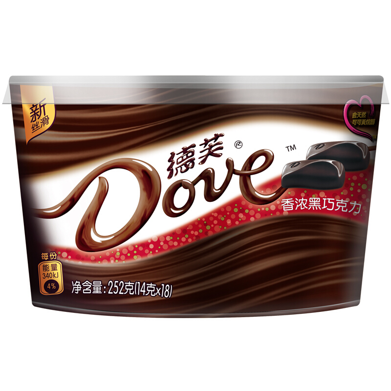德芙(DOVE)香浓黑巧碗装252G - 德芙(DOVE)