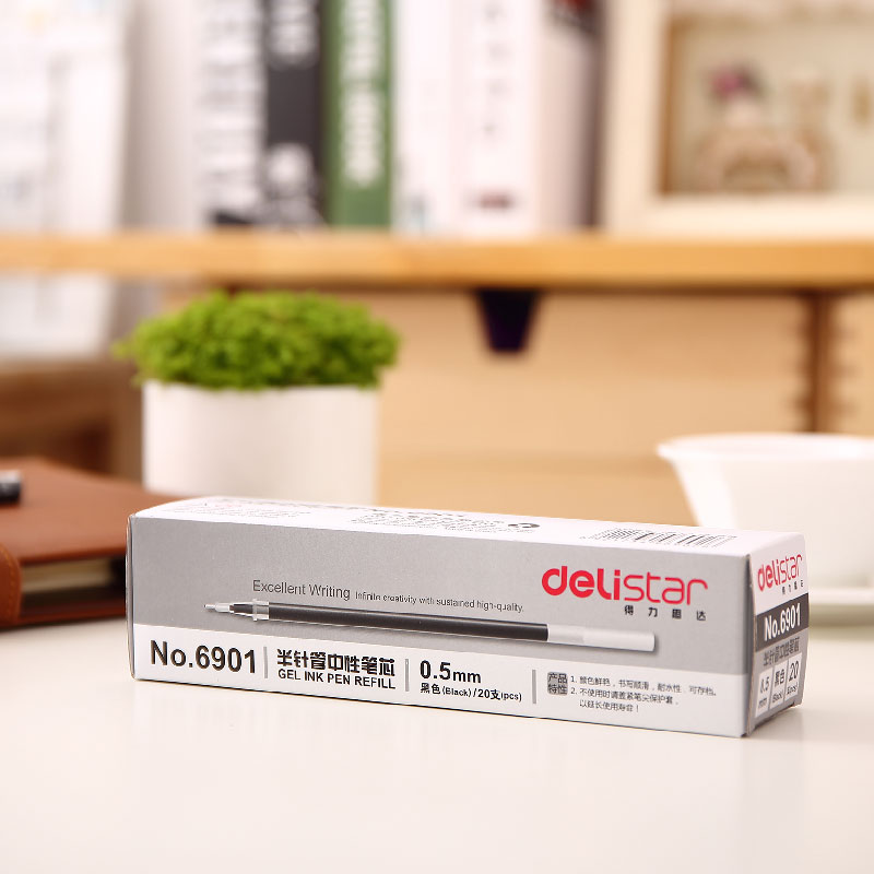 得力(deli)6901(黑)0.5思达中性笔芯(半针管)