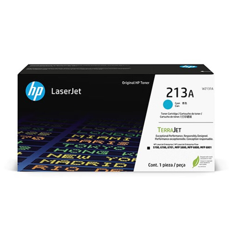 惠普(HP) 213A打印硒鼓(W2131A)青色/鼓粉一体/3000页 - 惠普(HP)