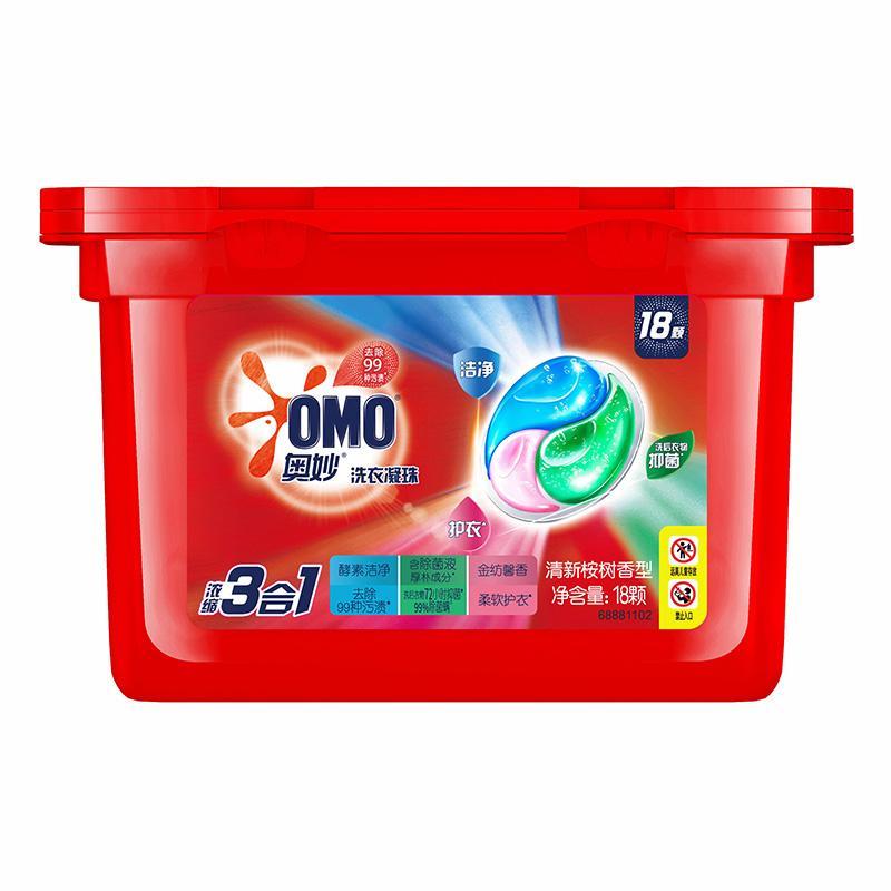奥妙(OMO)三合一清新桉树洗衣凝珠 18X189G