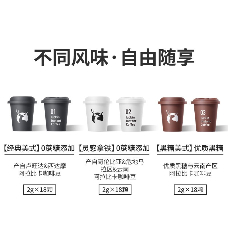瑞幸咖啡(luckincoffee)元气弹系列-03黑糖美式2g*18颗 - 瑞幸咖啡(luckincoffee)