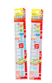 国誉(KOKUYO)GY-GBA110B(透明蓝色)学生用透明直尺15cm
