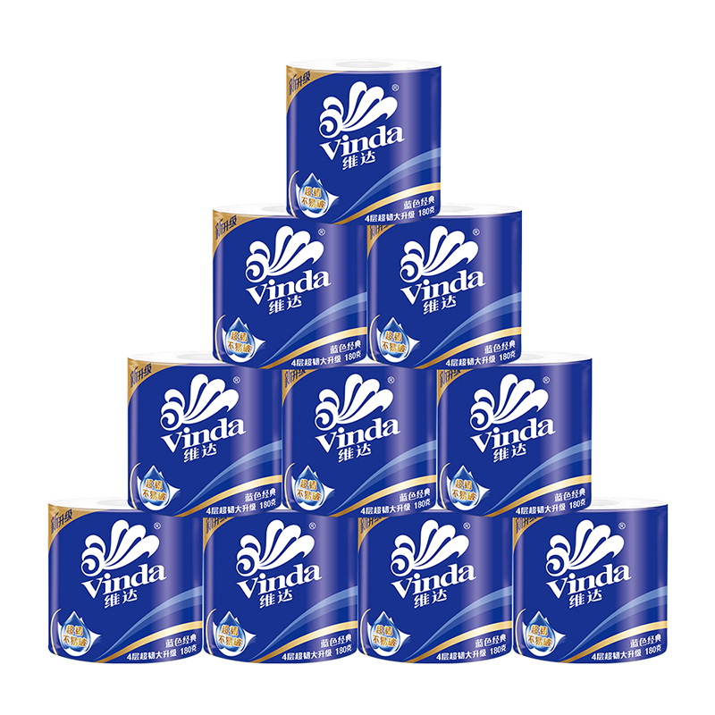 民用-维达(Vinda)V4028-A蓝色经典卷筒卫生纸-180克