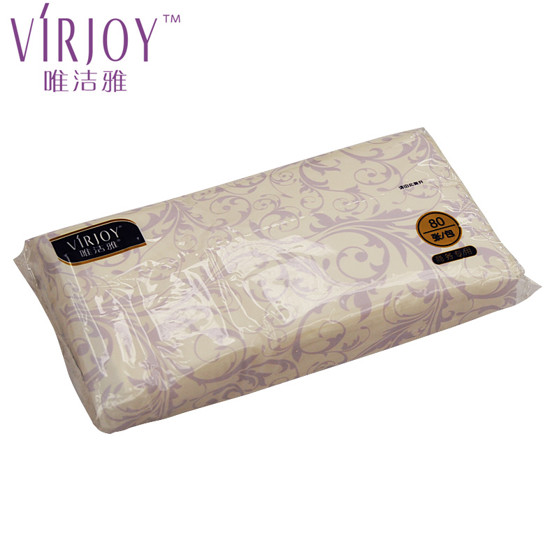 商用-唯洁雅(Virjoy)V312A双层塑包面纸-80抽